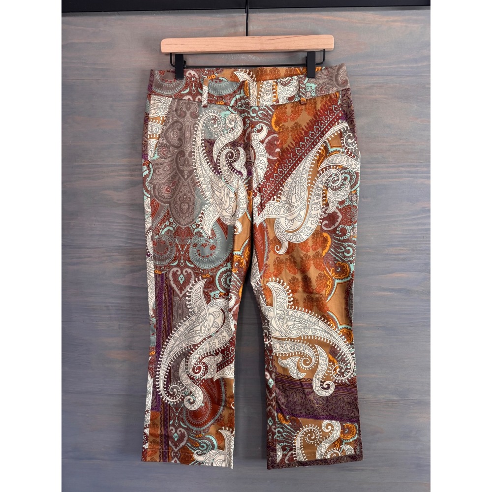 Summum Woman Amsterdam Paisley Print Trousers Pants Multi Color Size 38 Cotton